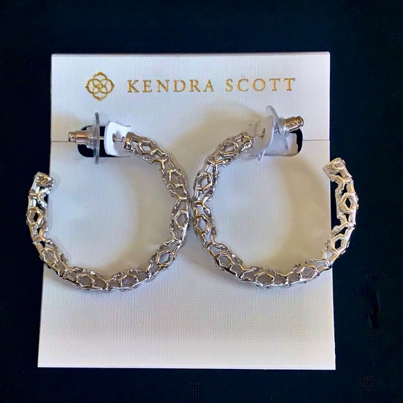 SOLD Kendra Scott Maggie Hoop Silver Filigree - Picture 11 of 11